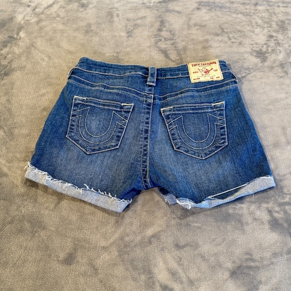 True Religion Women's Jennie Flap Rolled Denim Shorts, Size 26 - Picture 3 of 9